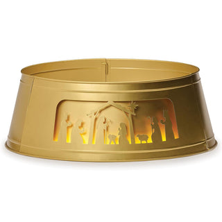 22.5-Inch Lighted Tree Collar With Nativity Cutouts