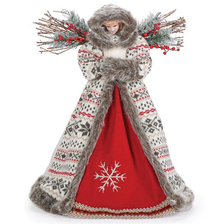 16-Inch Angel With Sweater Robe Treetopper