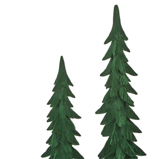 17.5-Inch & 24-Inch 2-Piece St Flock Tree Dark Green