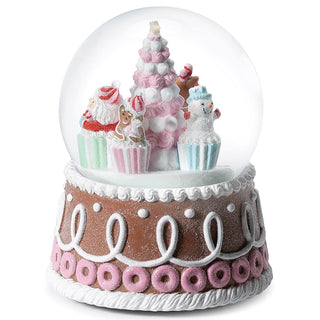 5.5-Inch Musical Rotating Ginger Bread Characters Dome - 100Mm