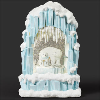 10-Inch Lighted Swirl Igloo With Polar Bear Scene