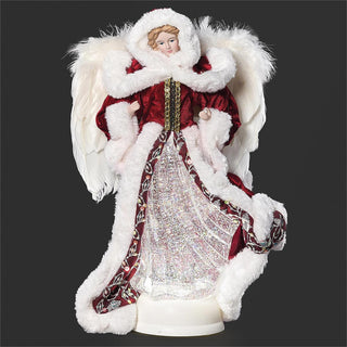 14-Inch Lighted Swirl Angel Fabric Dress