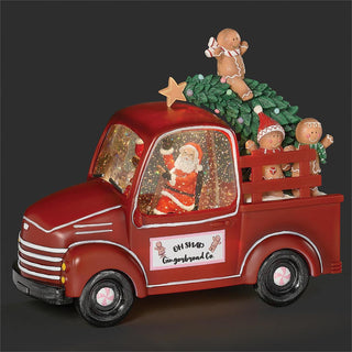 8-Inch Lighted Swirl Gingerbread Truck