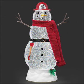 11-Inch Lighted Swirl Fireman Snowman