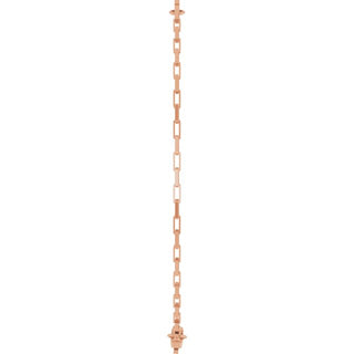 14K Rose Engravable Bar & Paperclip-Style Link 7" Bracelet