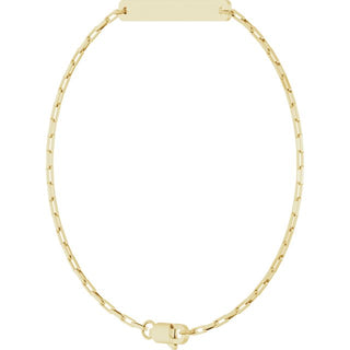 14K Yellow Engravable Paperclip-Style Link 7" Bracelet