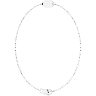 14K White Engravable Keyhole Link 7" Bracelet