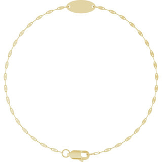 14K Yellow Engravable Keyhole Link 7" Bracelet