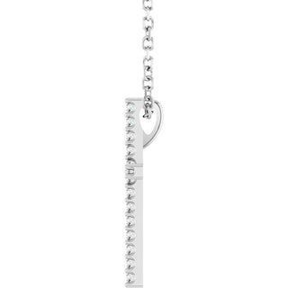 Platinum .08 CTW Natural Diamond Cross 16" Necklace