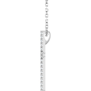Platinum 1/10 CTW Natural Diamond Cross 16" Necklace