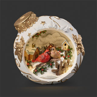 8-Inch Lighted Ornament Cardinal Carved Figure