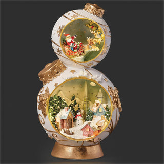 15-Inch Lighted Ornament Stack Town / Santa