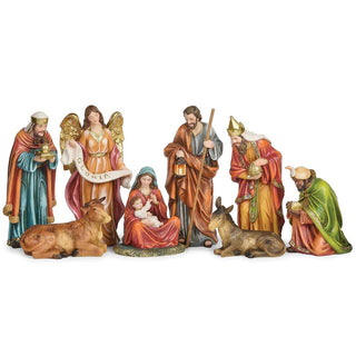 8-Inch 8-Piece St Nativity Glitter Gold Accents