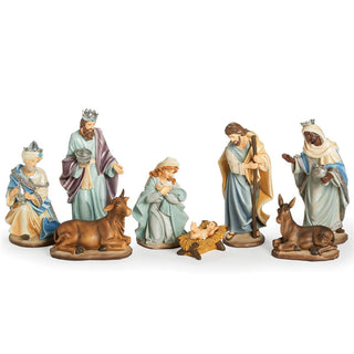 10-Inch 8-Piece Set Blue Nativity