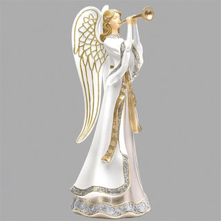 14.75-Inch Angel With Horn Figure