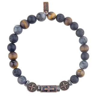 24-Piece Set Men's Protection Bracelet With Display - 8-Inch Length Stretch