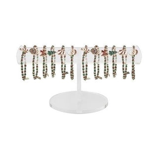 24-Piece Set Crystal Charm Bracelet With Display - 7-Inch Stretch