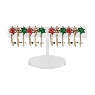 24-Piece Set Christmas Bow Bracelet With Display - 7-Inch Stretch