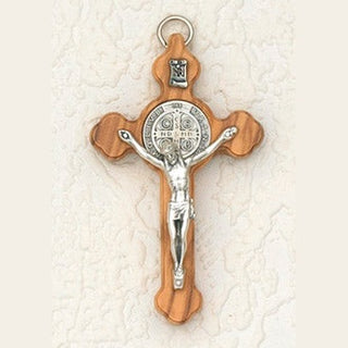 3" Wood Cross Eastern Style with Silver Corpus