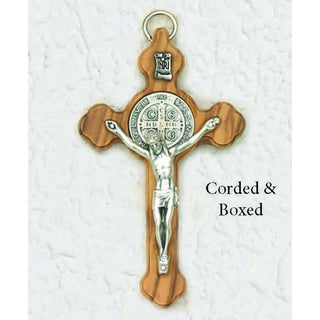 3" Wood Cross Eastern Style with Silver Corpus
