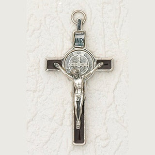 3 inch St Benedict Cross with Brown Cross and Silver Pendant and Corpus