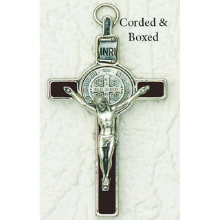 3 inch St Benedict Cross with Brown Cross and Silver Pendant and Corpus