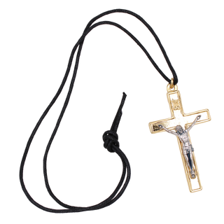 Gold Tone Crucifix with Silver Tone Corpus