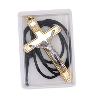 Gold Tone Crucifix with Silver Tone Corpus