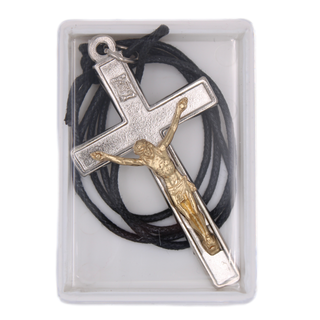 Silver Tone Crucifix with Gold Tone Corpus