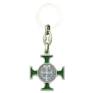 Saint Benedict Enamel Key Ring - Green 6-pack