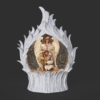 10-Inch Lighted Swirl Holy Family Angel Wing Shape