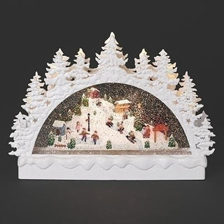 9-Inch Lighted Swirl Ski Resort Arch