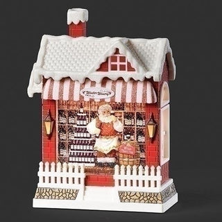 10-Inch Lighted Swirl Wine Shop Santa Serving Wine