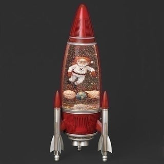 19-Inch Lighted Musical Spaceship With Santa Swirl
