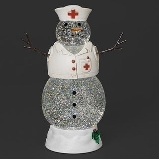 11-Inch Lighted Swirl Healthcare Snowman