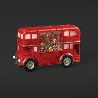 7.25-Inch Lighted Swirl Bus With Santa Scene