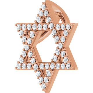 14K Rose 1/5 CTW Natural Diamond Star of David Pendant