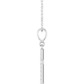 Platinum 1/5 CTW Natural Diamond French-Set Cross 16-18" Necklace