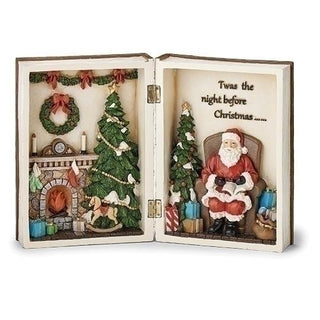 10.5-Inch Santa Reading Book Figure