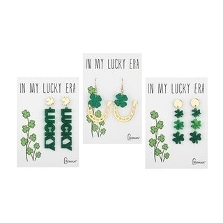 24-Piece Set Lucky Era Earrings With Display - 1.75-Inch