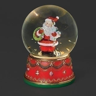 6-Inch Led Musical Santa W/ Wreath Dome- 120Mm