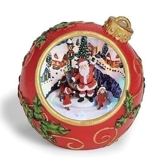 6.5-Inch Led Musical Ornament Santa Rotate Inside