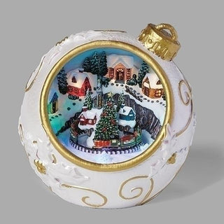 6.5-Inch Led, Musical Ornament Train Inside Rotating