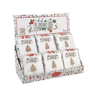 24-Piece Set Cross Tree Pins With Display - 1.7-Inch - Assorted