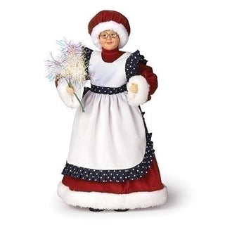 19-Inch Mrs Claus Patriotic Figure With Sparkler