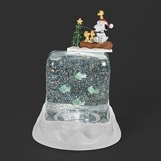 8-Inch Lighted Swirl Snoopy Fishing With Woodstock Confetti
