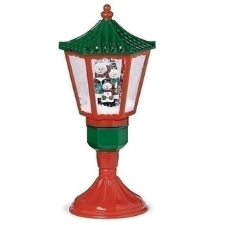 20-Inch Light Lamp Post With Snowman Carolers Inside