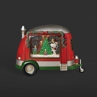 8-Inch Lighted Swirl Peanuts Camper - Woodstocks With Tree
