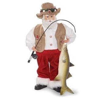 19.5-Inch Fishing Santa Figure Big Catch