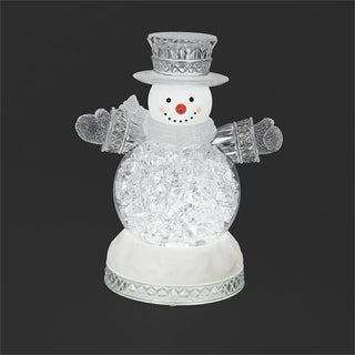 9.5-Inch Led Snowman Figure On Snowy Base, Ice Cube Tummy